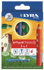 Crayon de couleur Lyra Groove TripleOne Coffret crayons de couleur Couleurs 6 pièces