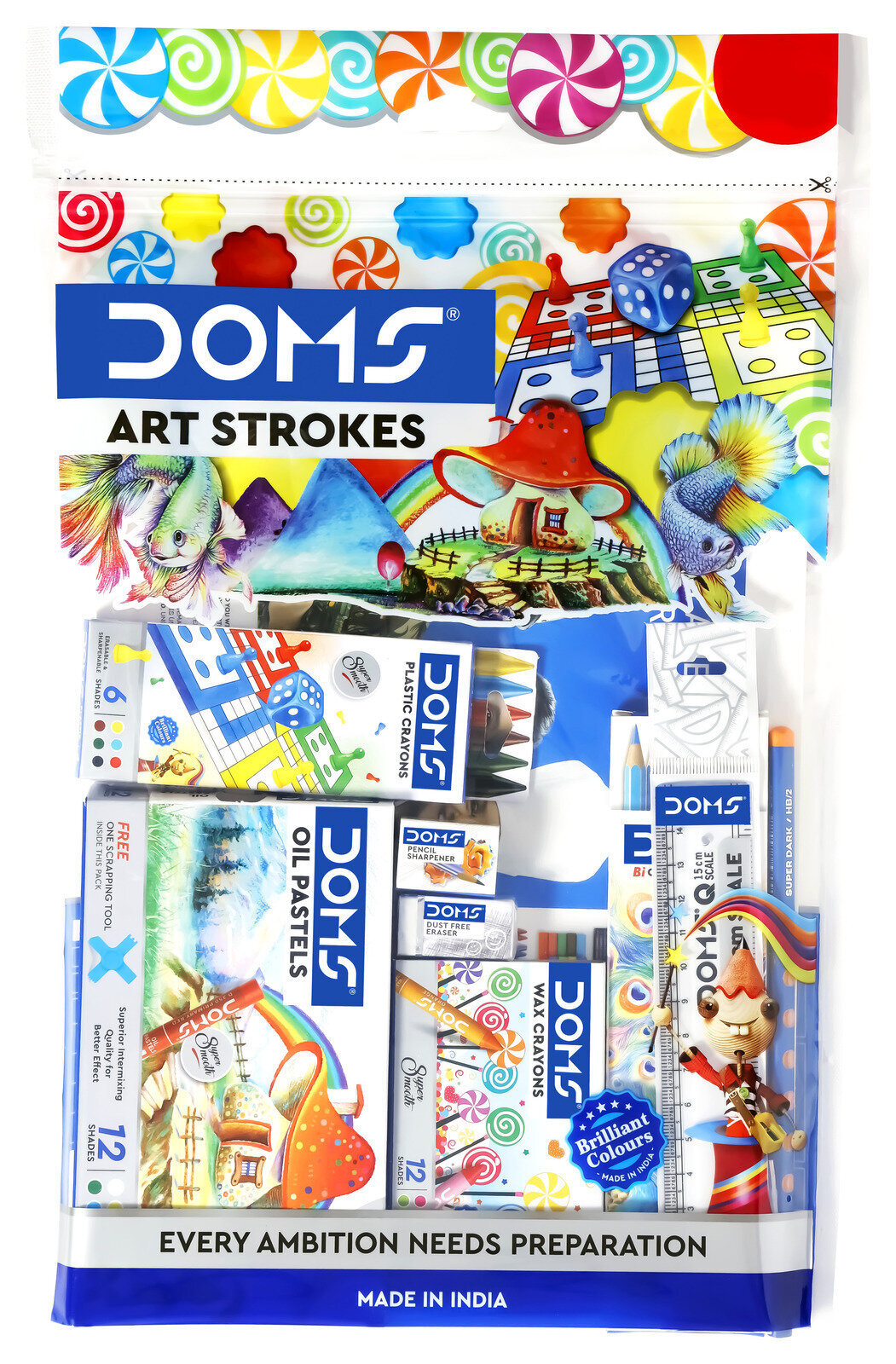 Set di arte e creativo DOMS Art Strokes 6-Piece Drawing And Painting Set In A Hanging Case