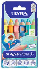 Crayon de couleur Lyra Groove TripleOne Coffret crayons de couleur Pastel Colors 6 pièces