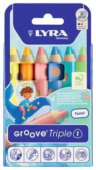 Olovka u boji Lyra Groove TripleOne Ergonomic Triangular 3-In-1 Сет бојица Pastel Colors 6 Ком - 1