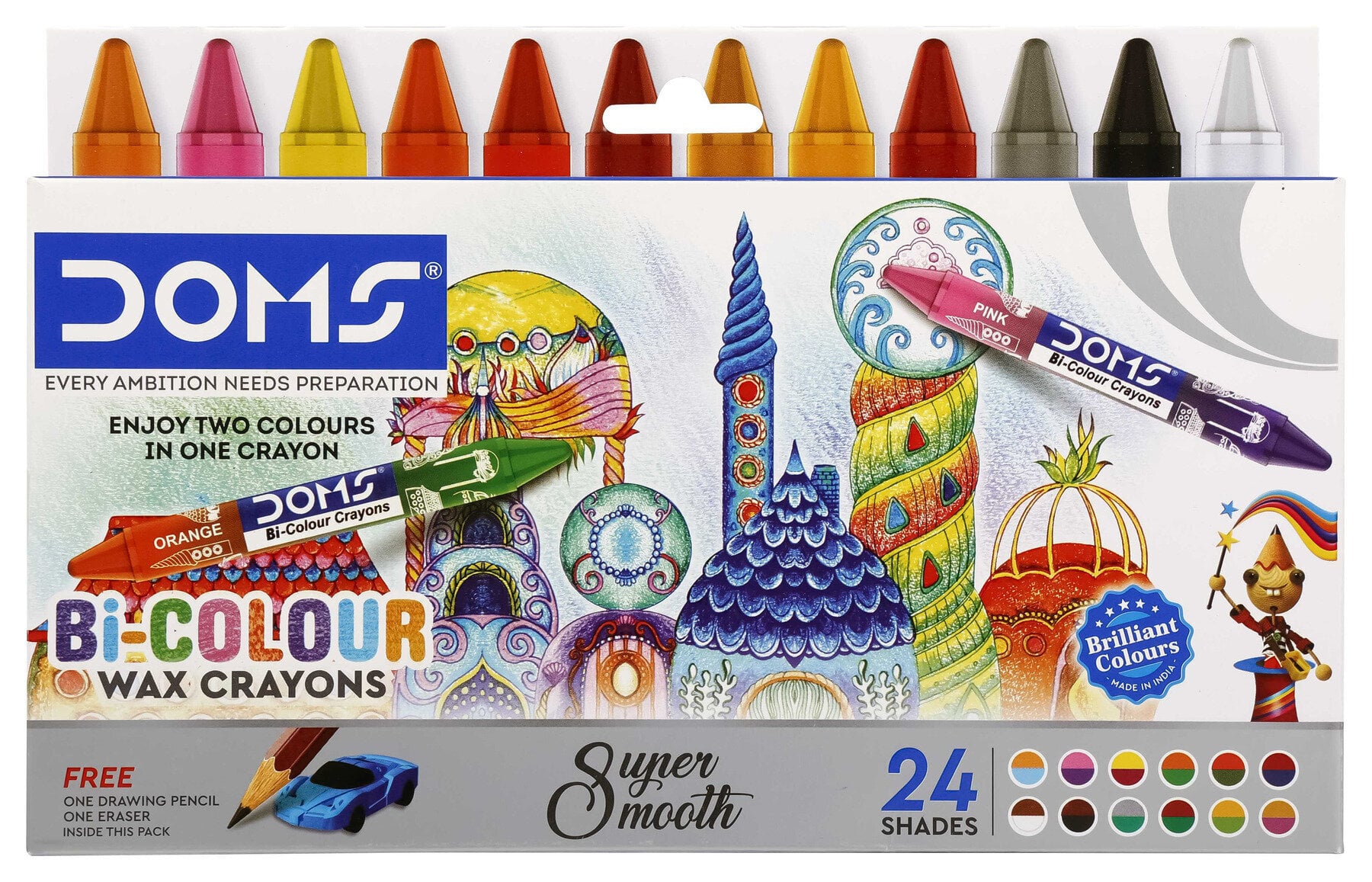 Voskovi DOMS Bi-Colour Voskovi Wax Crayons Mix 12 kom