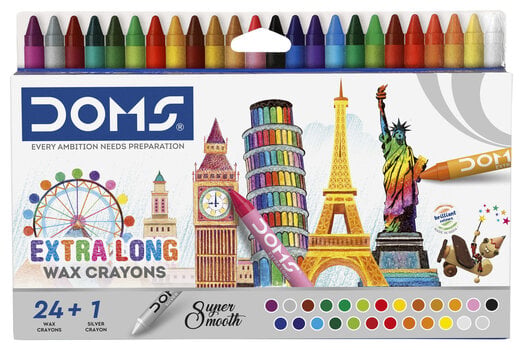 Crayons DOMS Extra-Long Crayons Wax Crayons Mix 25 pcs - 1