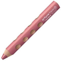Colour Pencil Lyra Groove TripleOne Ergonomic Triangular 3-In-1 Coloured Pencil Pastel Pink 1 pc