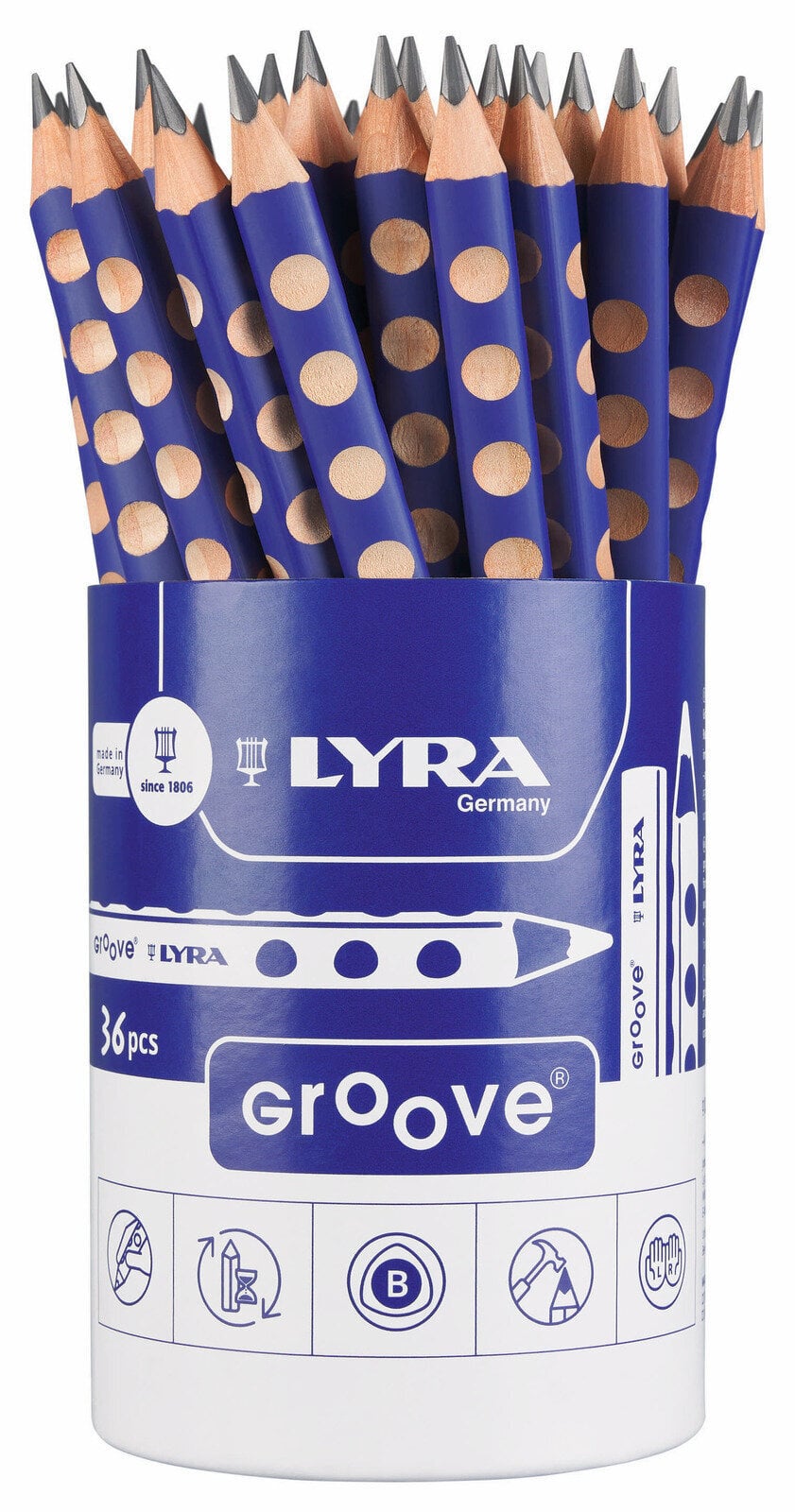 Graphite Pencil Lyra Groove Set of Graphite Pencils B Blue 36 pcs