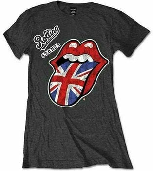 T-Shirt The Rolling Stones T-Shirt Vintage British Tongue Charcoal Grey S - 1