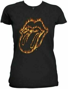 T-Shirt The Rolling Stones T-Shirt Flaming Tongue Black L - 1