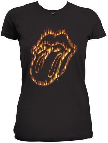 T-Shirt The Rolling Stones T-Shirt Flaming Tongue Black M
