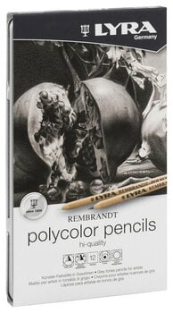 Crayon de couleur Lyra Rembrandt Polycolor Metal Box Coffret crayons de couleur Gray Tones 12 pcs - 1