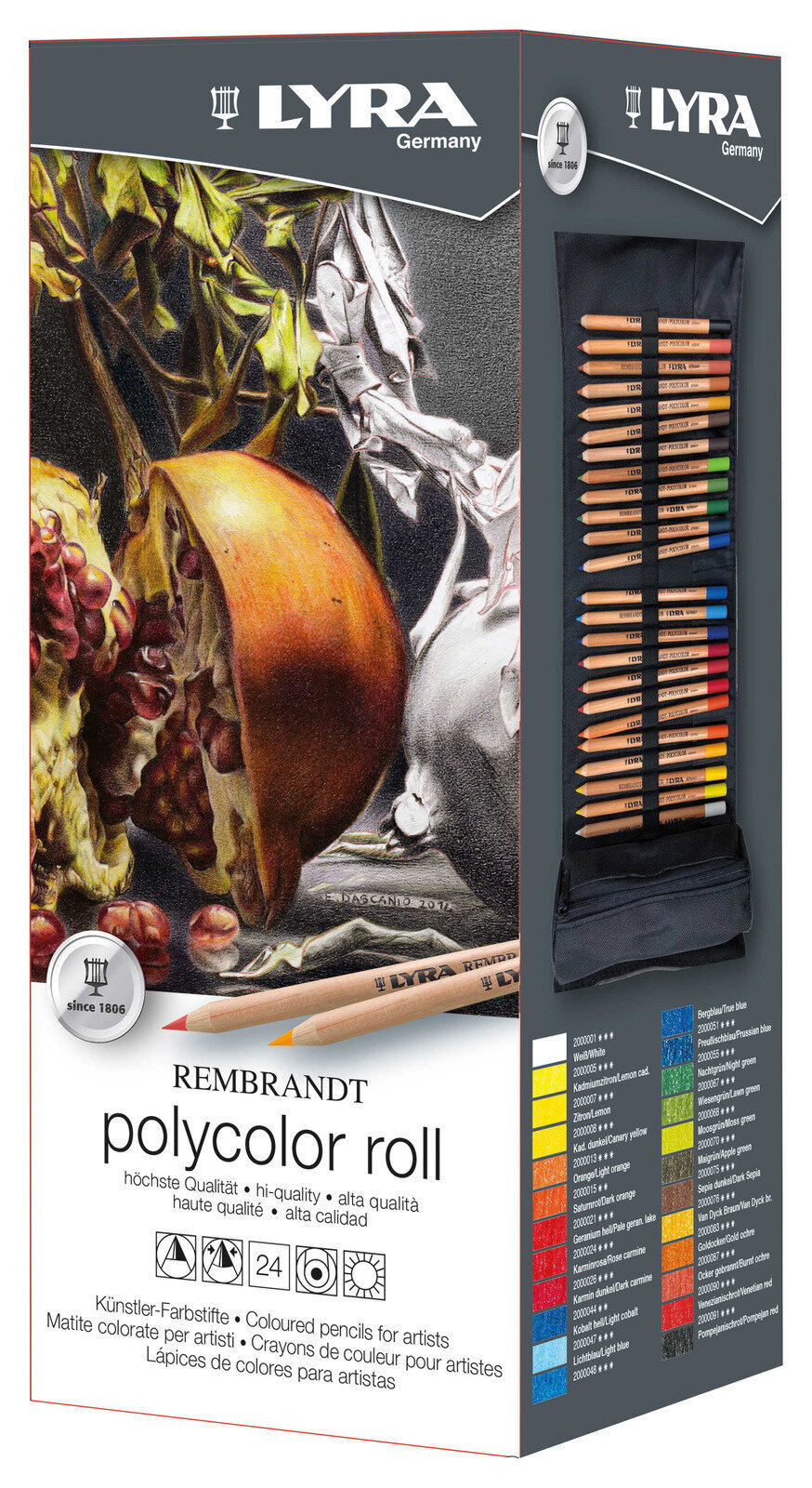 Creion colorat Lyra Rembrandt Polycolor Roll Set creioane colorate Mix 24 buc.