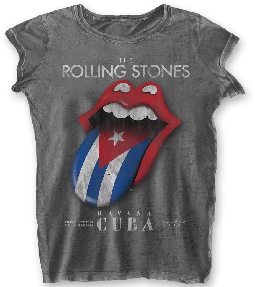 T-Shirt The Rolling Stones T-Shirt Fashion Tee Havana Cuba Grey L