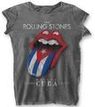 The Rolling Stones Havana Cuba Burnout Charcoal Grey L Ženske Majica