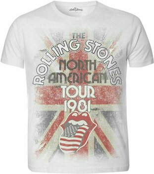 T-Shirt The Rolling Stones T-Shirt North American Tour 1981 with Sublimation Printing White M - 1