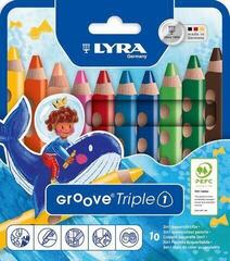 Кольоровий олівець Lyra Groove TripleOne Набір кольорових олівців Colors 10 Шт.