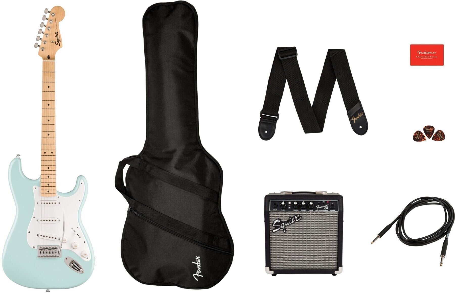 Elektrická kytara Fender Squier Sonic Stratocaster Pack MN Sonic Blue Elektrická kytara