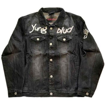 Jacket Yungblud Jacket Be Fooking Happy (Back & Sleeve Print) Black Denim XL - 1