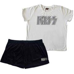 Pidžama Kiss Logo Infill (Ex-Tour) White & Black