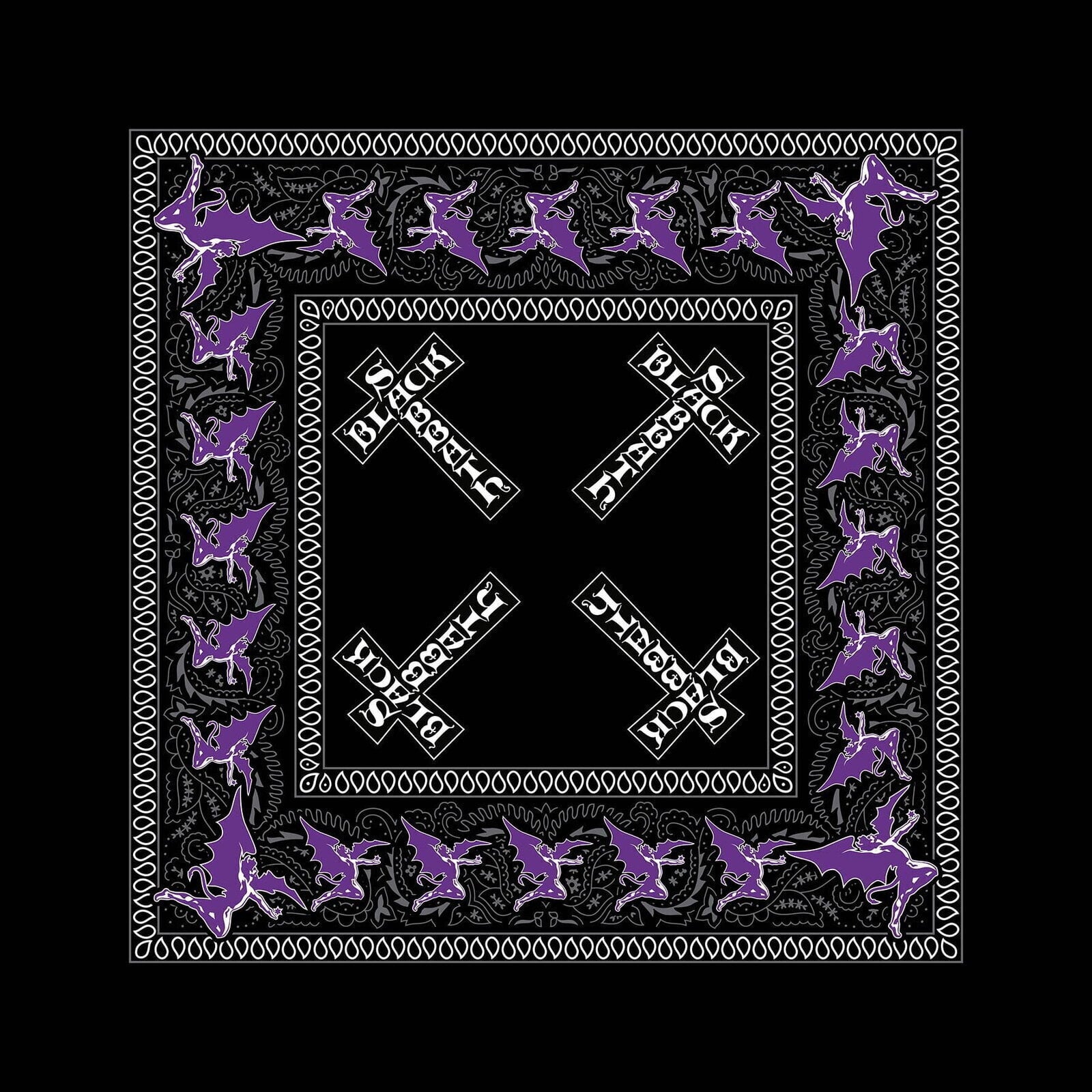 Scarf Black Sabbath Scarf Cross Logo Black