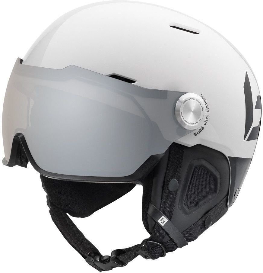 Каска за ски Bollé Might Visor Premium Shiny White/Black S (52-55 cm) Каска за ски