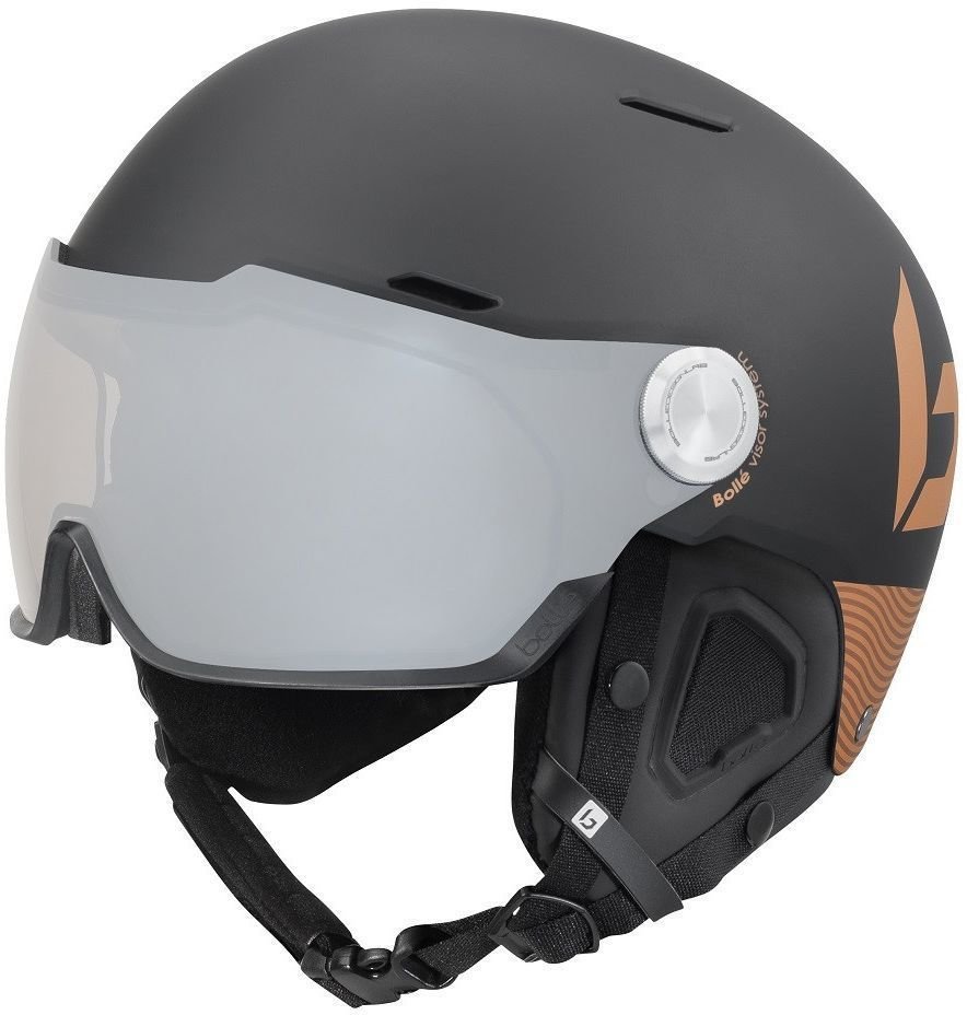 Lyžařská helma Bollé Might Visor Premium Matte Black/Blush Gold S (52-55 cm) Lyžařská helma
