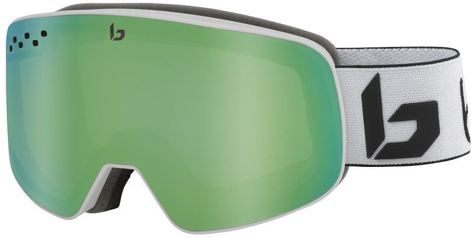 Ochelari pentru schi Bollé Nevada Matte White/Corp Green Emerald Ochelari pentru schi