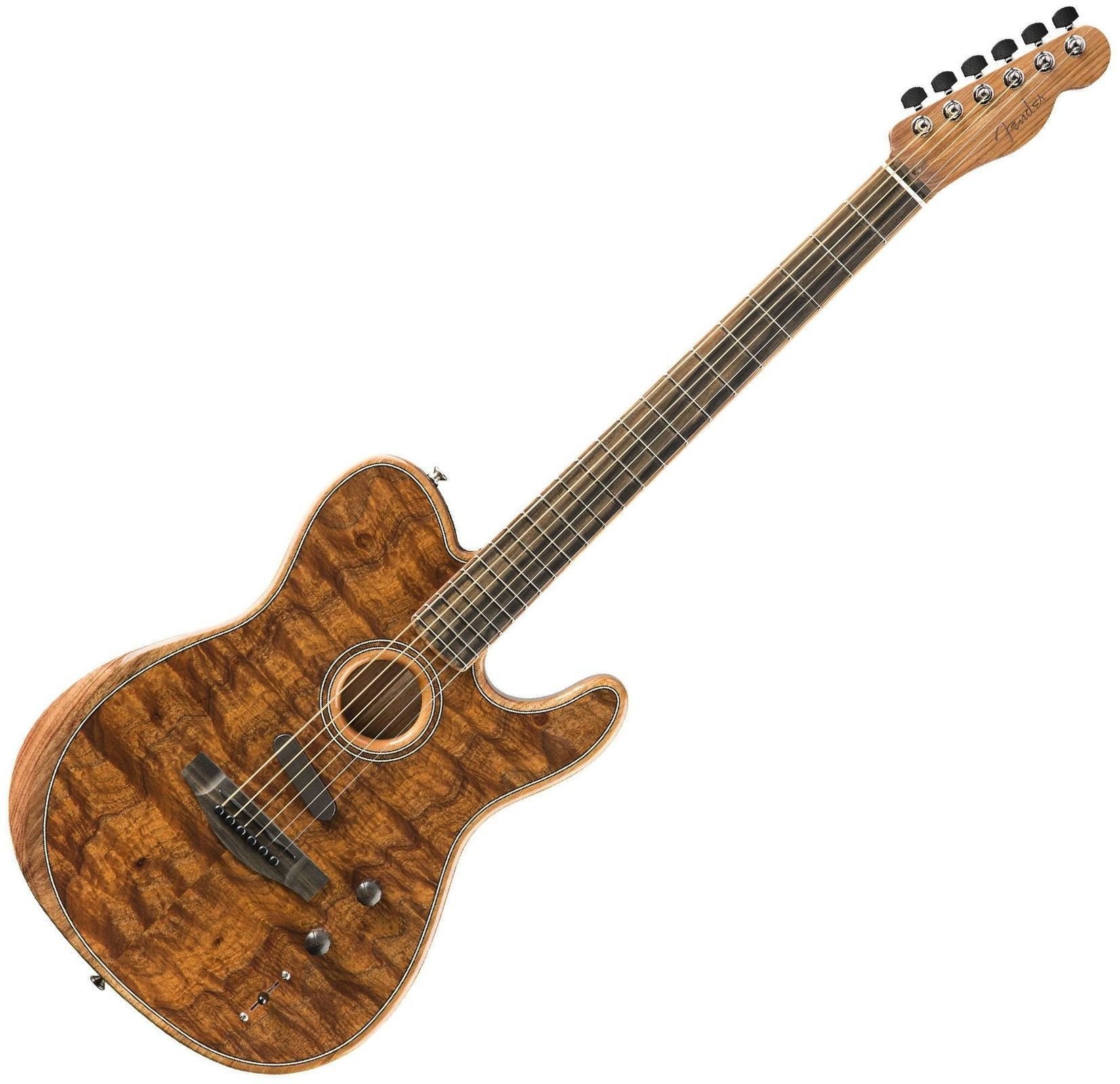 Guitarra eletroacústica especial Fender American Acoustasonic Telecaster Koa
