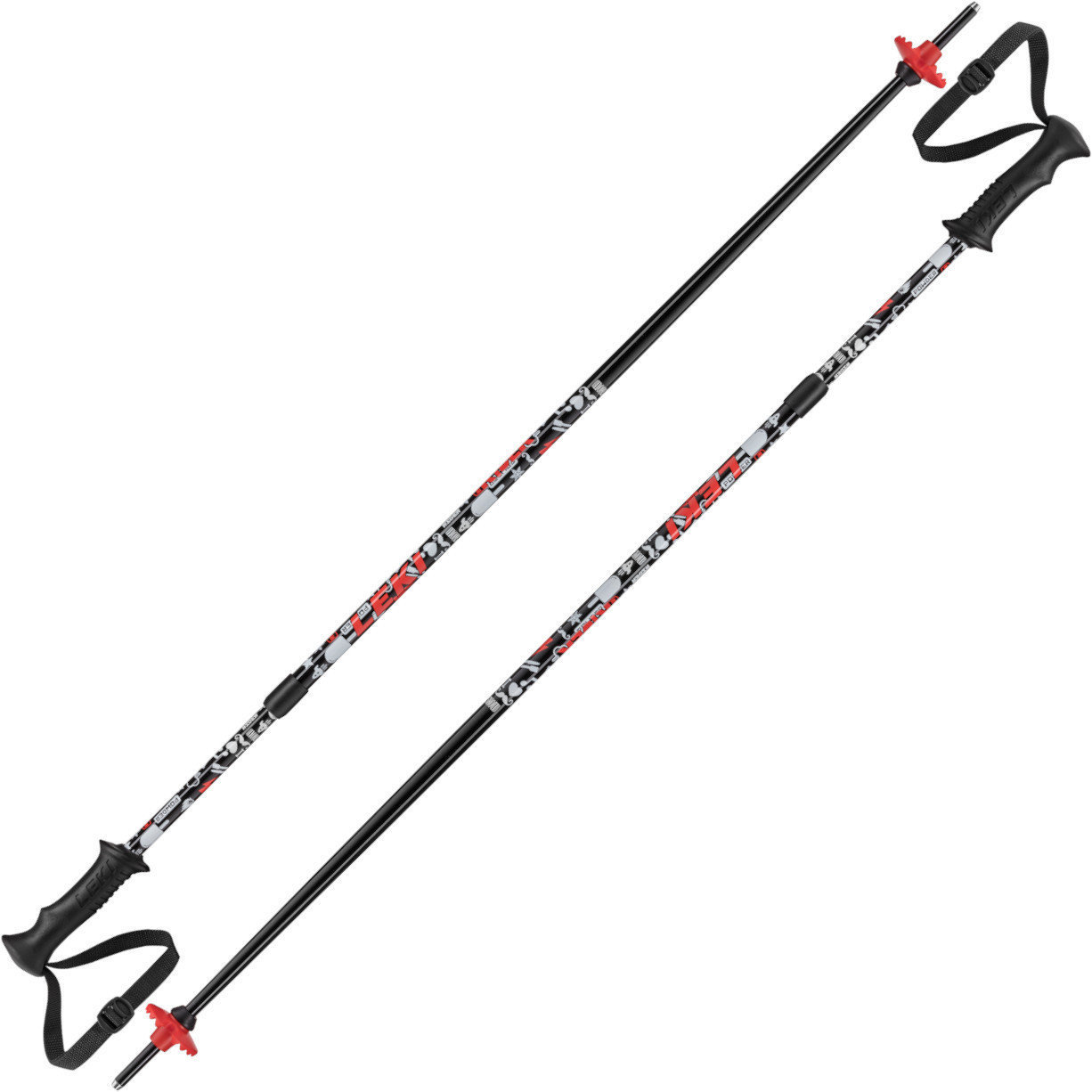 Ski Poles Leki Rider Vario Black/White/Neonred 85-105 cm Ski Poles