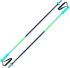 Leki Rider Ski Poles Blue/White/Cyan/Neonyellow