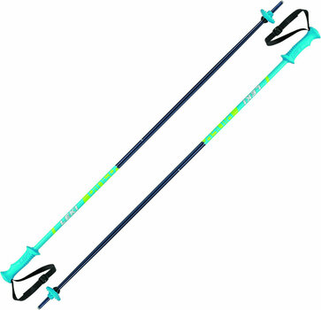 Ski Poles Leki Rider Blue/White/Cyan/Neonyellow 95 cm Ski Poles - 1