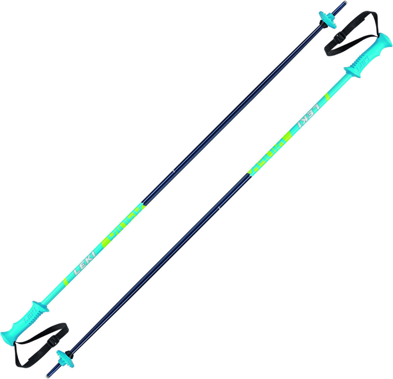 Lyžiarske palice Leki Rider Blue/White/Cyan/Neonyellow 100 cm Lyžiarske palice