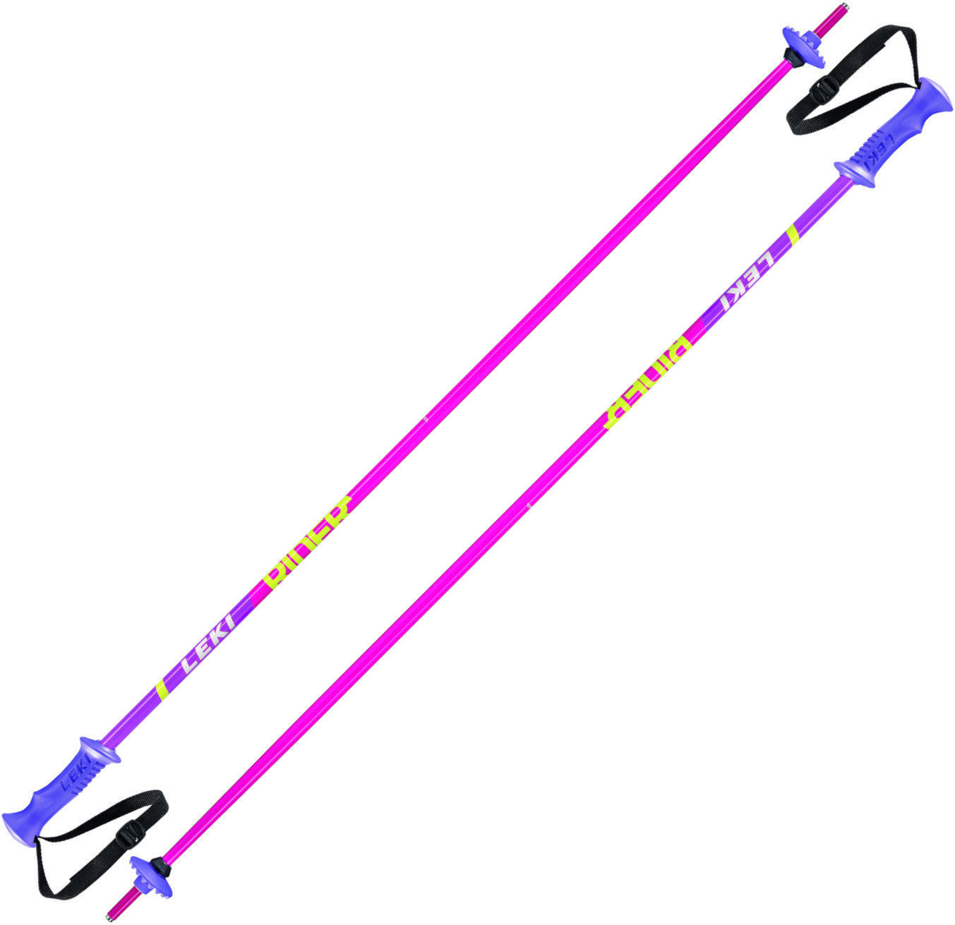 Bastões de esqui Leki Rider Pink/White/Green/Lilac 105 cm Bastões de esqui