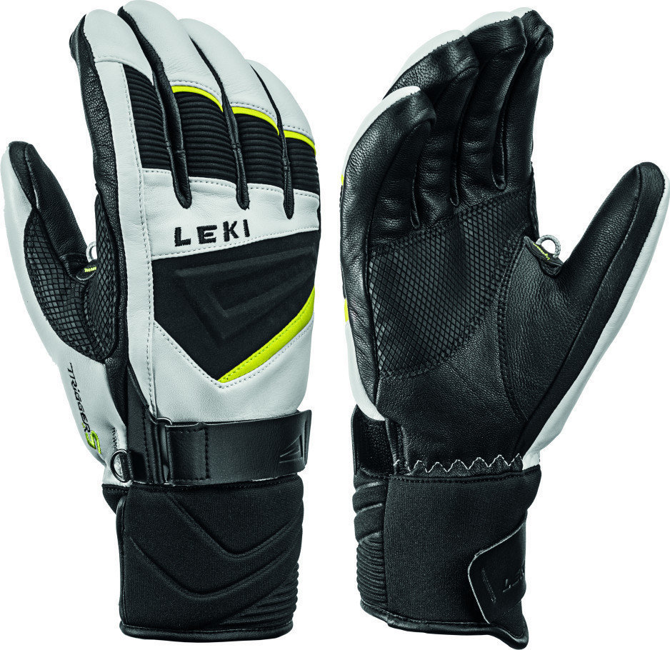 Smučarske rokavice Leki Griffin S White/Black/Lime 10,5 Smučarske rokavice