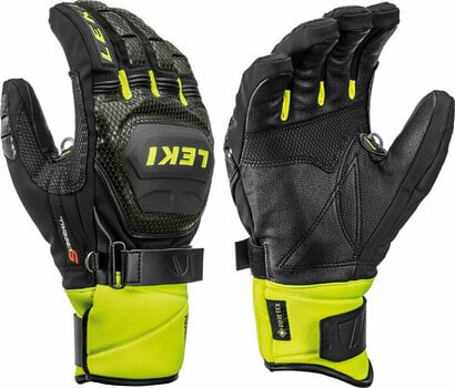 Ski Gloves Leki Worldcup Race Coach Flex S Gore-Tex Black/Ice Lemon 10 Ski Gloves - 1