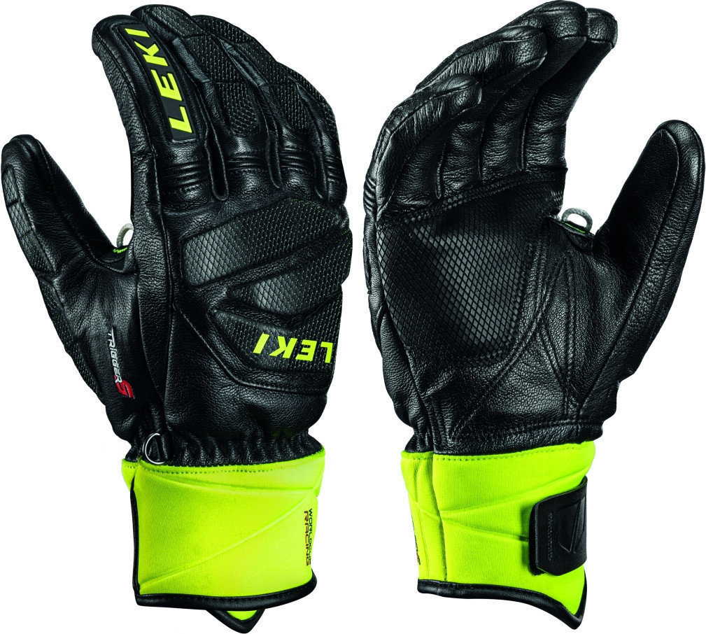 Ski-handschoenen Leki Worldcup Race Downhill S Black/Ice Lemon 10 Ski-handschoenen