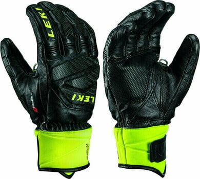 Ski Gloves Leki Worldcup Race Downhill S Black/Ice Lemon 10 Ski Gloves - 1