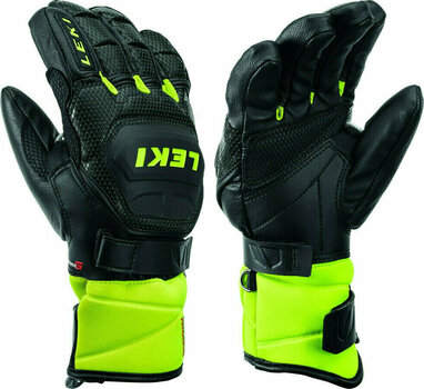 Ski Gloves Leki Worldcup Race S Junior Black/Ice Lemon 8 Ski Gloves - 1