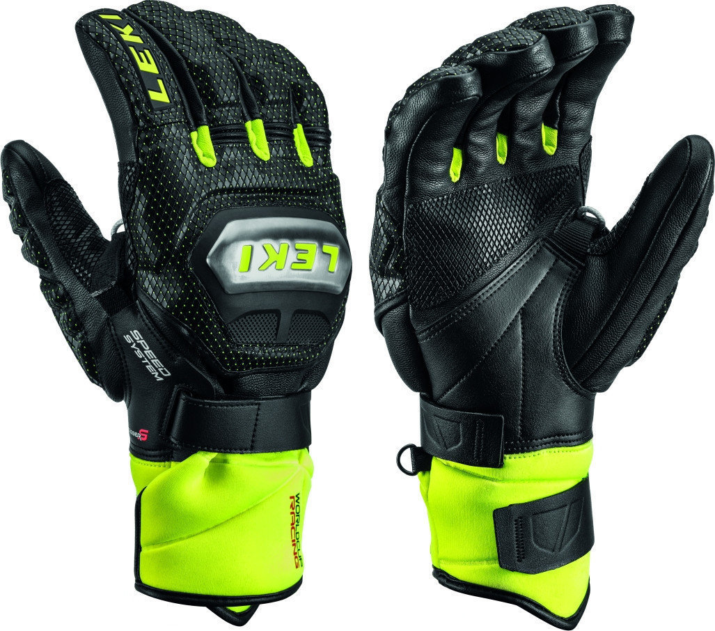 Ski Gloves Leki Worldcup Race Ti S Speed System Black/Ice Lemon 10 Ski Gloves