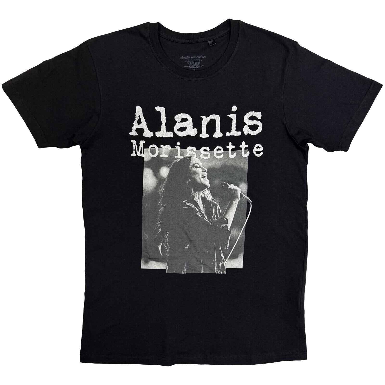 T-Shirt Alanis Morissette Singing Photo Black L T-Shirt