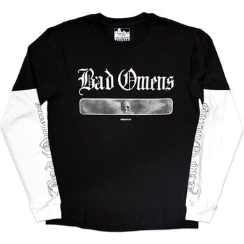 Camiseta de manga corta Bad Omens Skull (Sleeve Print) Camiseta de manga larga Black & White S - 1