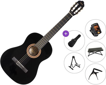 Klasická kytara Valencia VC104 Premium SET 4/4 Black Klasická kytara - 1