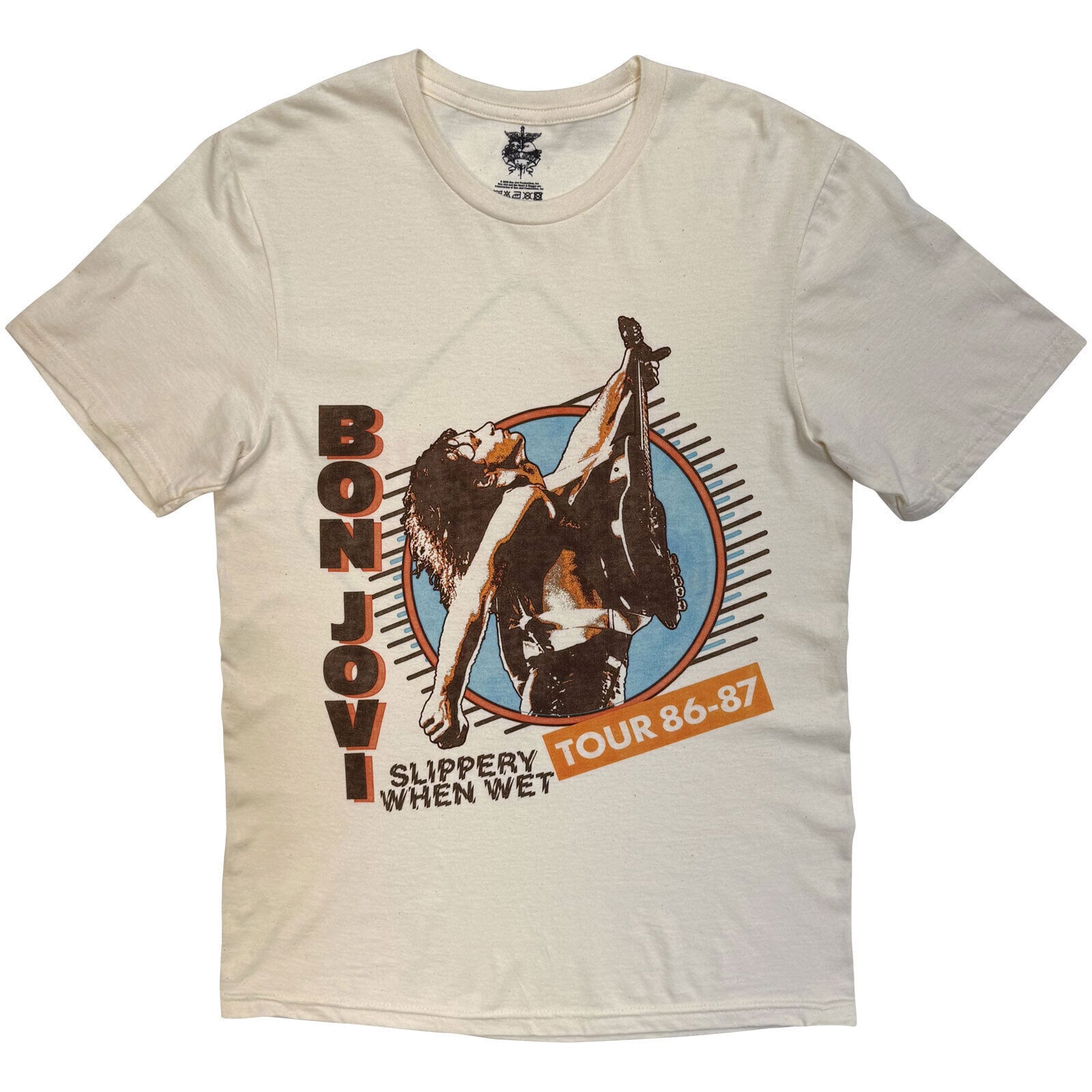 Košulja Bon Jovi Slippery When Wet Tour '86-'87 (Back Print) Sand XL Košulja
