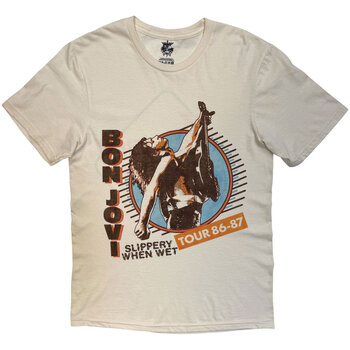 Košulja Bon Jovi Slippery When Wet Tour '86-'87 (Back Print) Sand XL Košulja - 1