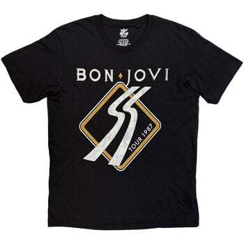 Сорочка Bon Jovi Tour '87 Road Sign (Back Print) Black 2XL Сорочка - 1