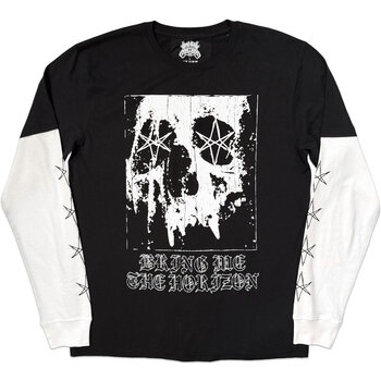 T-särk Bring Me The Horizon Oversized Skull (Sleeve Print) Black & White M T-särk - 1