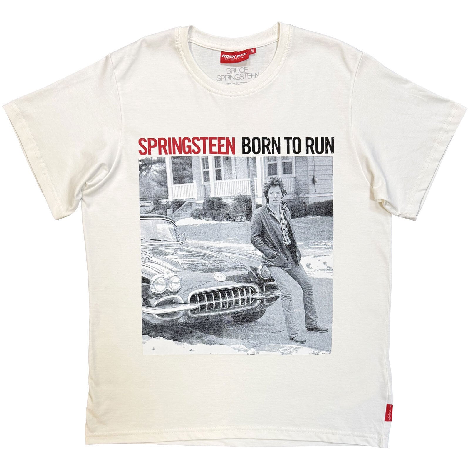 T-särk Bruce Springsteen Born To Run (Back Print) White M T-särk