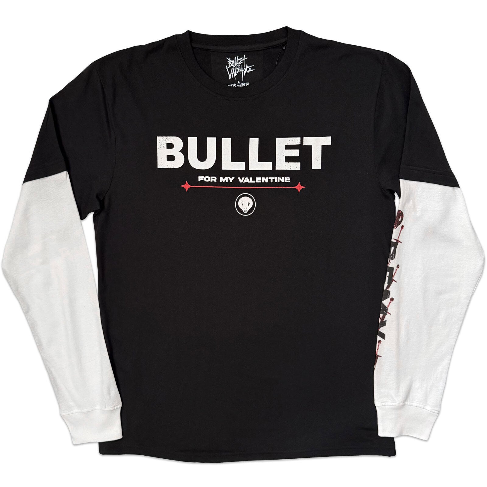 T-krekls Bullet For My Valentine Skull (Sleeve Print) Black & White M T-krekls