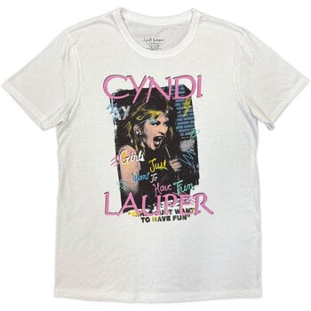 Shirt Cyndi Lauper Singing T-shirt met korte mouwen White XL - 1