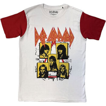 Сорочка Def Leppard Band Frame Футболка з коротким рукавом Red & White 2XL - 1