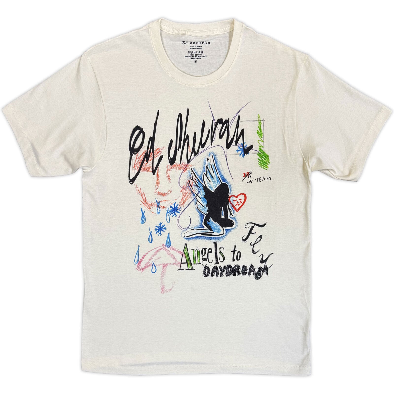 Tricou Ed Sheeran Angels To Daydream Natural 2XL Tricou