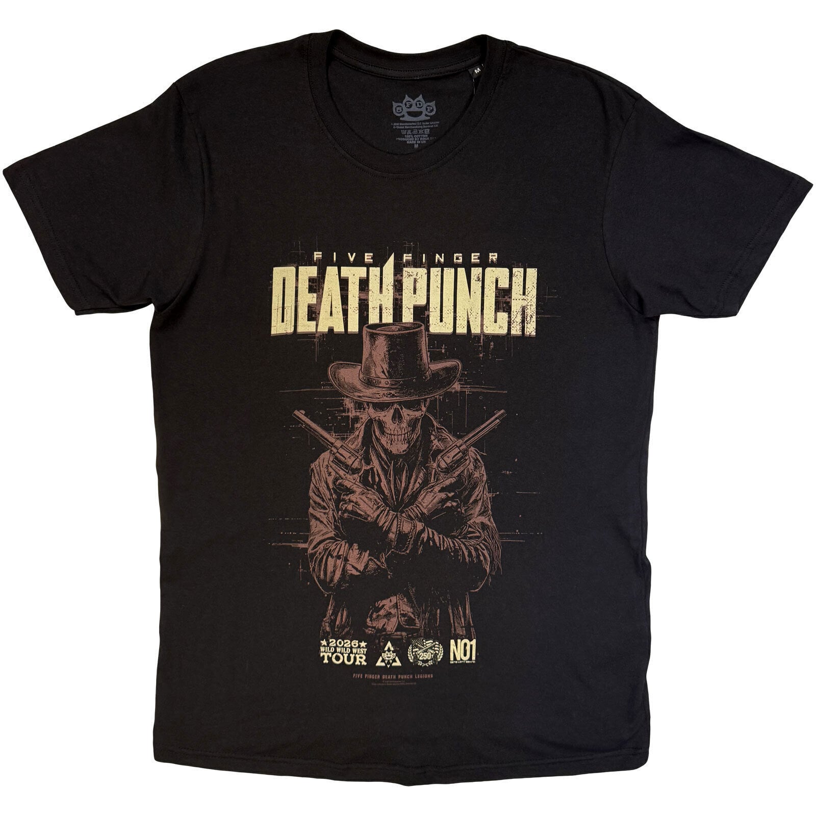 Paita Five Finger Death Punch Crossed Pistols Shadow Black 2XL Paita