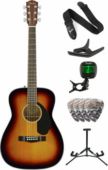 Akustická kytara Jumbo Fender CC-60S Concert WN Sunburst Deluxe SET Sunburst - 1